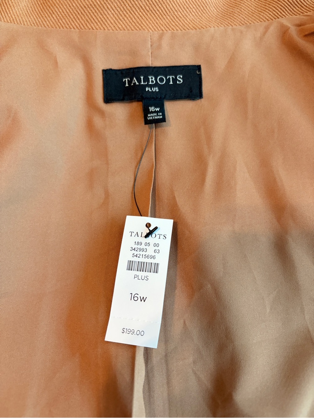 NWT Talbots Twill Knit Band Jacket Caramel Tan Color 16W - Picture 7 of 14
